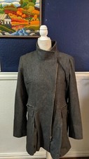 Laundry Shelli Segal Gray Zip Winter Wool Blend Coat Jacket Sz 14 Extra Large