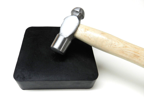 Rubber Bench Block with Ball Peen Hammer SET Square 4"x1" Block & Ball Peen - Picture 8 of 11