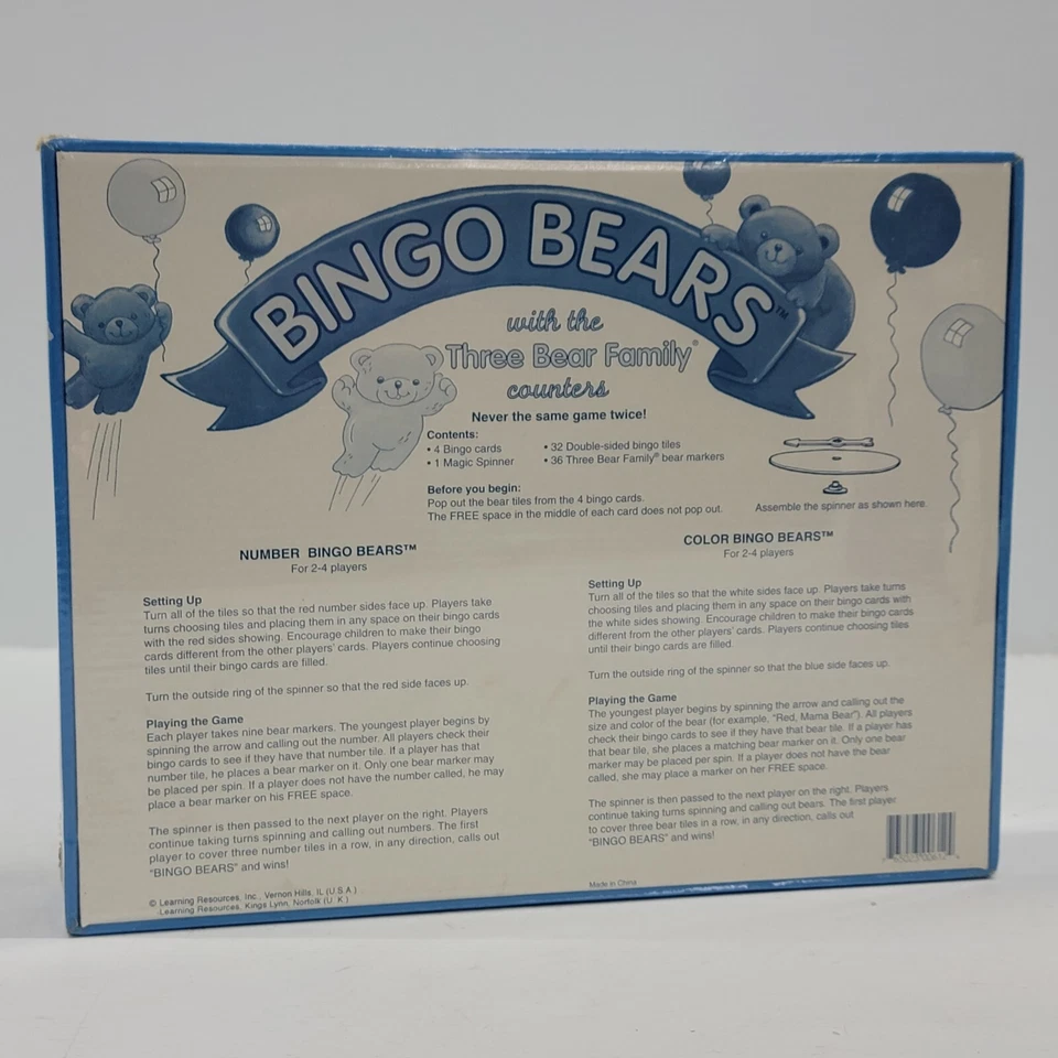 Vintage Bingo Bears Game Learning Resources 2-4 Players Parents Choice Sealed! - Image 3 of 4