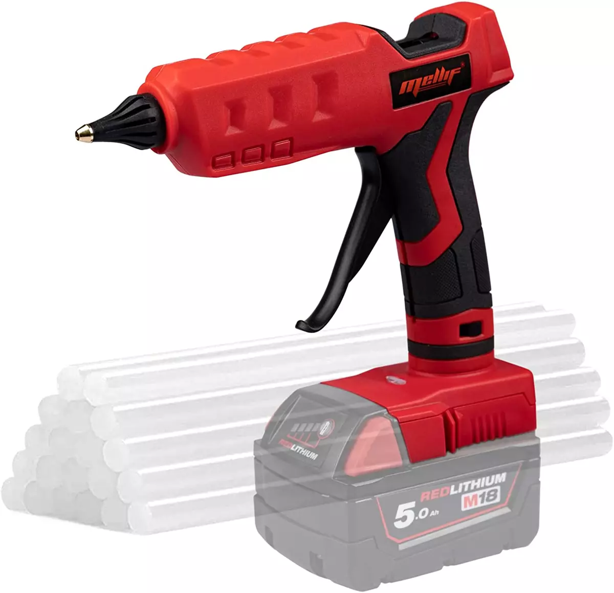 Mellif Cordless Hot Glue Gun for Milwaukee 18V Battery Handheld