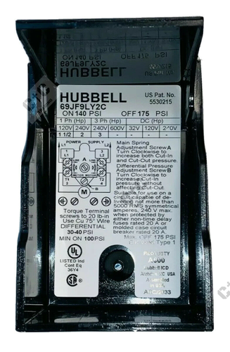 Ingersoll-Rand Model 2475 - 4 Port Air Compressor Pressure Switch 140 - 175 PSI - Picture 6 of 8