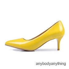 Womens Shiny Synthetic Leather High Stiletto Heel Pointed Toe Shoes Plus Size