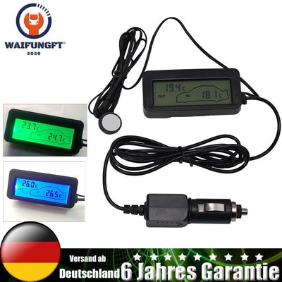 Auto LCD-Display 12V Innen-Außen Empfindlichkeit Thermometer Temperaturmesser DE