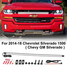 For 2014-2018 Chevy GM Silverado LED DRL Grill Accent Bar Light Kit 6000K AL 37"
