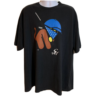Men s Vintage T-Shirt 3XL Black Graphic Short Sleeve Crew Neck Pre-Shrunk