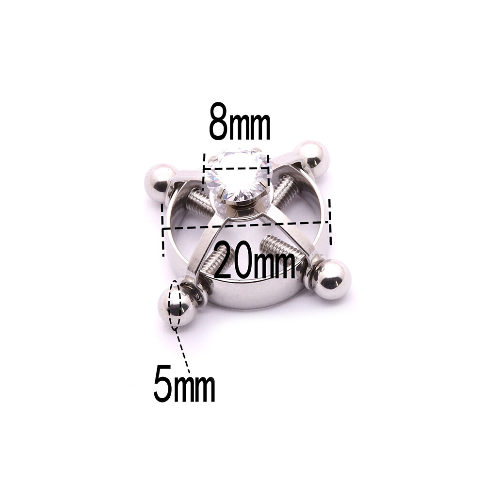 Fashion Stainless Steel Round Adjustable Non-Piercing Nipple Ring