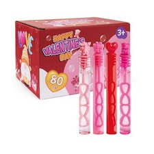 80PCS Valentines Day Bubble Wands, Mini Bubble Wands for Valentines Day Party...