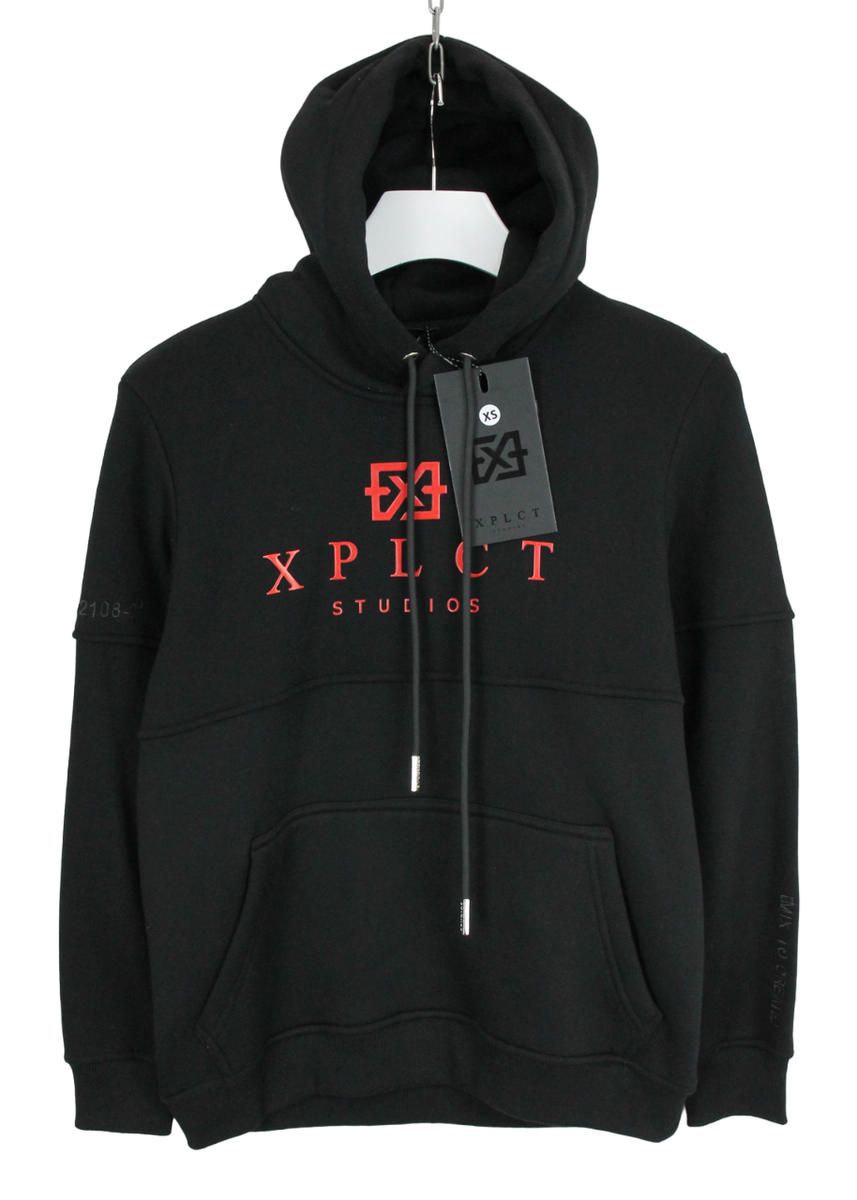 XPLCT STUDIOS Hoodie Men's XS Pullover Kangaroo Pocket Dark Logo