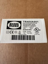 RIB TR40VA001 Control Transformer 40VA, 120V Pri, 24VAC Sec. New Sealed Box