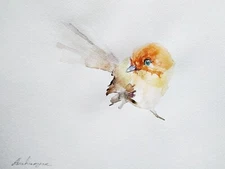 Fantail,  Birds, Watercolor artwork, Handmade, Original painting on paper