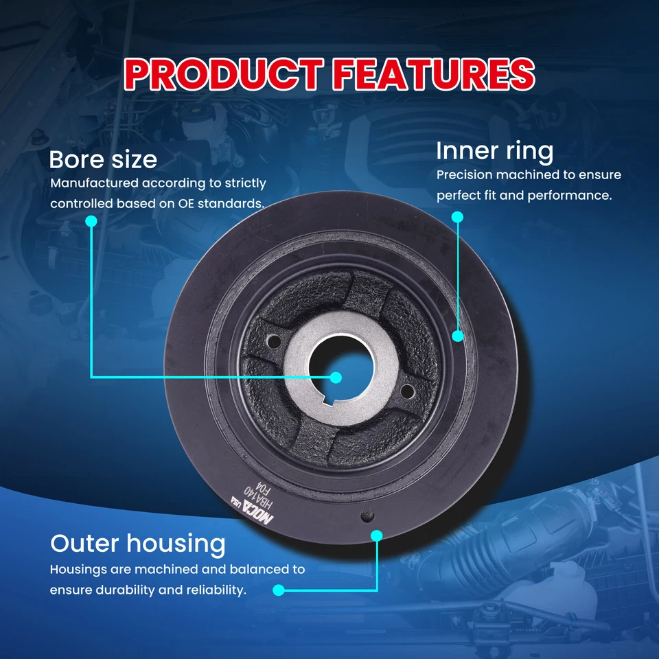 Equilibrador armónico de motor 594-140 para Toyota Camry 94-06 Highlander Sienna Avalon Foto 4 de 4