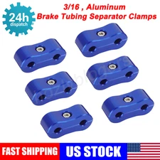 3/16 Aluminum Brake Tubing Separator Clamps , 6PCS/Set , Blue , US Fast Shipping