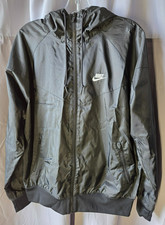 Nike Windrunner Full Zip Hoodie Windbreaker Jacket Black Mesh Lined Men's Med