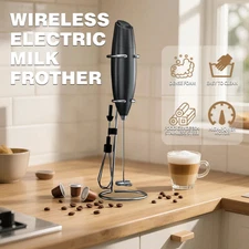 1 pc Wireless Milk & Coffee Mixer – 2-Head Stainless Egg Beater, Portable - NEW