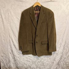 Lauren Ralph Lauren Mens Corduroy Blazer Jacket Brown Paisley Lined Sport Coat