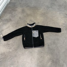 Patagonia Kids Retro X Jacket Size M 10 Deep Pile Sherpa Fleece Black Full zip