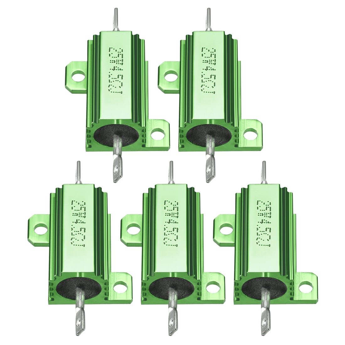 5 Pcs Aluminum Case Resistor, Great for Daily Use (Green, 25W 4.5 Ohm)