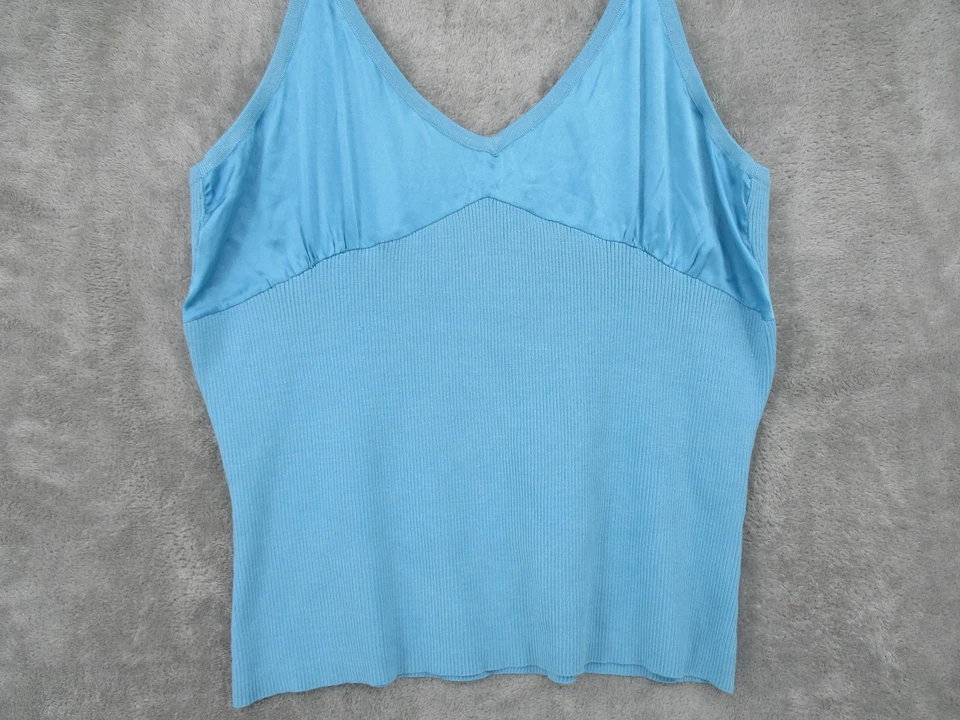 Camiseta sin mangas August de seda para mujer grande Babydoll ceñida al cuerpo años 90 Y2K acanalada tejida hada nueva Foto 4 de 4