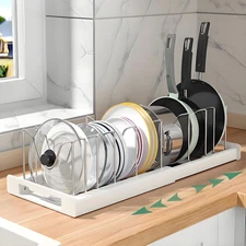 Pot and Pan Organizer, Expandable Pots and Pans Organizer Under Cabinet, Pot ...