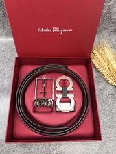 Ferragamo Men's Christmas present box Belt  Reversible Leather duty-free store