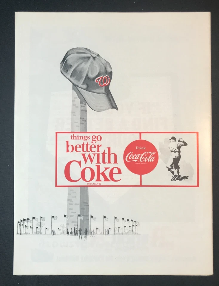 1964 Washington Senators Game Program & Scorecard MLB Baseball Souvenir AL NICE! - Image 4 of 4