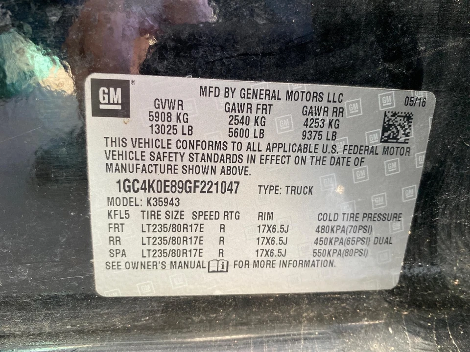 2016 雪佛兰索罗德 3500 前动力窗电机乘客侧原始设备制造商 — 第 3/4 张图片