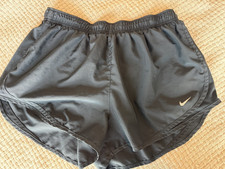 Nike Dri-FIT Women s Athletic Shorts Black Knit Polyester Drawstring Running