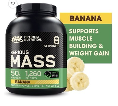 Optimum Nutrition Serious Mass Mass Gainer Powder Banana w/ Creatine 6 lb