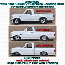 Lowering Base 3D Printed For 1/64 Scale Greenlight 1994 Ford F-150 SVT Lightning