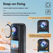Lens Guard 10H Hardness Tempered Glass Lens Protector Snap-on for Insta360 X5