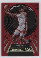 2021 Panini Obsidian Tunnel Vision Electric Etch Red Flood Jalen Green #9 1hh3