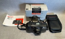 PENTAX IQZoom 80-E Date 35mm Film Camera w/ Case, Box, Manual - NEW BATTERY 