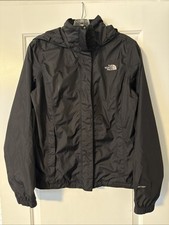 THE NORTH FACE Hyvent Rain Jacket/Wind Breaker with Hood Black Womens Size S