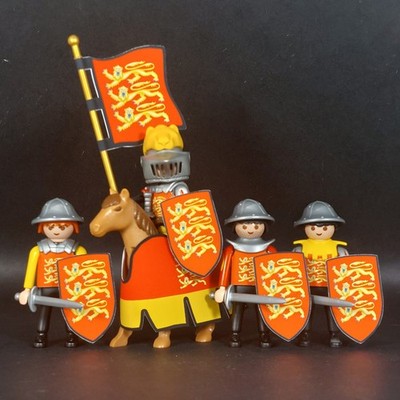 4x Playmobil Custom Kreuzritter Ritter England Löwenritter Crusader Knights