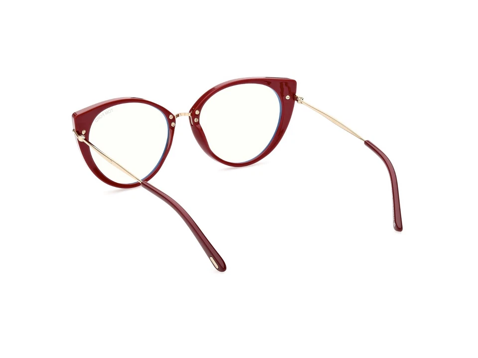 Óculos Tom Ford TF5815-B 074 vermelho gato armação de plástico 54-18-140 - Imagem 2 de 4