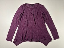 Simply Vera Wang Women’s Sz M Long Sleeve Knit Top Tunic Asymmetrical Hem