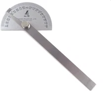Shinwa Japanese #19 Stainless Steel Protractor 0-180 degrees with Round Head