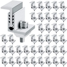 40 Pack Solar Panel End Clamp Mounting Z Bracket Mid Clamps Aluminum Rail
