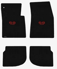 Lloyd Velourtex Front & Rear Mats for '61-64 Chevy Bel Air w/Red on Black SS 396