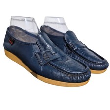 Vintage Lady Red Wings Navy Blue Leather Loafers Made in USA Rare 1970s 80s