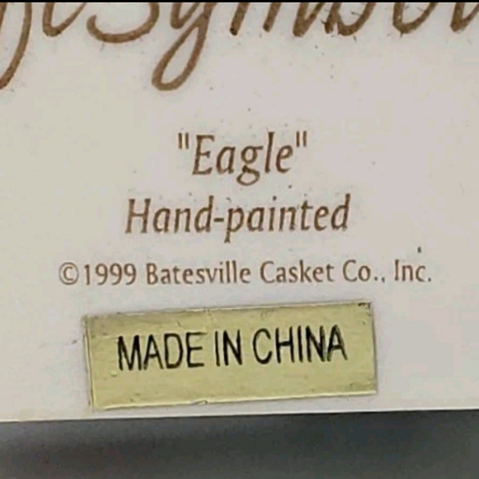 American Bald Eagle Batesville Casket Company 'Life Symbols' 1999 Hand painted
