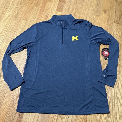 Colosseum Athletics Michigan Wolverines Long Sleeve 1/4 Zip Jacket Size XL NWT