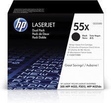 HP 55X Black High-yield Toner Cartridges 2-pack 