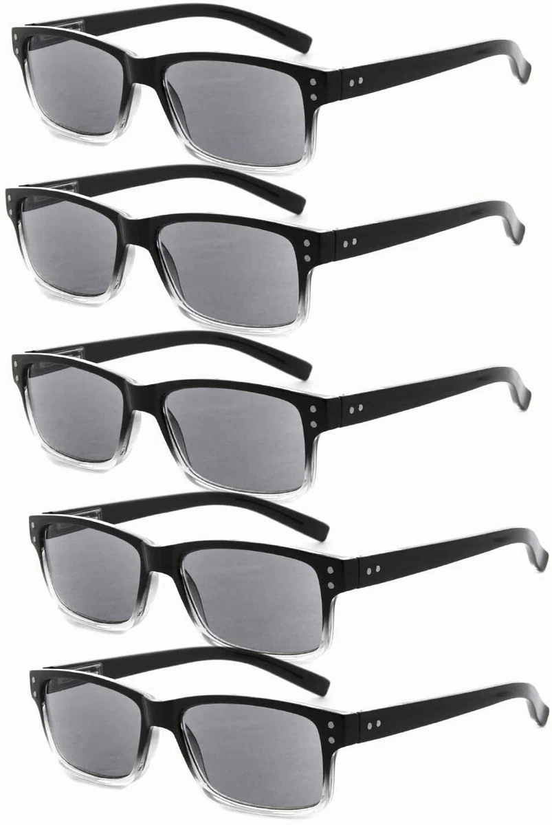 Eyekepper Reading Glasses 5 Pack Sun Readers Grey Tinted Reading Sunglasses  Men