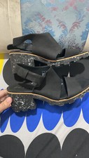 Image of CLARKS SANDAL BLACK NUBUCK  WOMENS UK 7