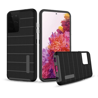 GSA Textured Stripe Armor Case for Samsung Galaxy S21 Plus - Black