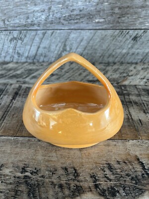 Cechoslovakia Orange Luster Basket Vintage Home Decor