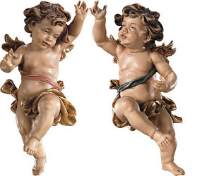 Putti Angels Wall Wooden Pair Angels For Wall Wood Carved Ebay