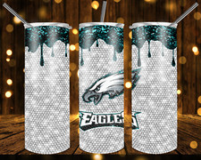 Philadelphia Eagles 20oz Skinny Tumbler Football Fan Drinkware Custom Cup