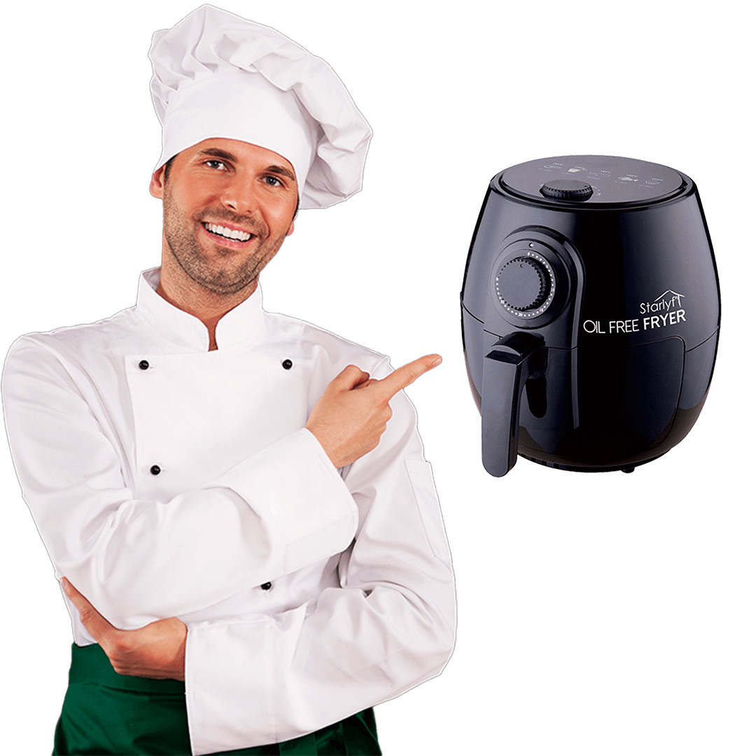 OIL FREE FRYER friggitrice ad aria cestello estraibile grande cucinare salutare foto 3